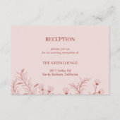 Elegante Bloemen Boho bruiloft receptie Informatiekaartje (Voorkant)