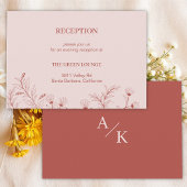 Elegante Bloemen Boho bruiloft receptie Informatiekaartje