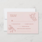 Elegante Bloemen Boho bruiloft RSVP Kaartje (Voorkant)