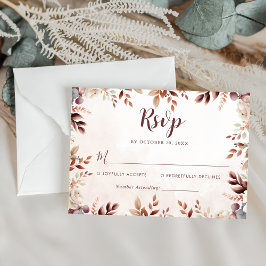 Elegante Bloemen Boho bruiloft RSVP Kaartje