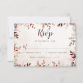 Elegante Bloemen Boho bruiloft RSVP Kaartje (Voorkant)