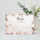Elegante Bloemen Boho bruiloft RSVP Kaartje (Staand voorkant)