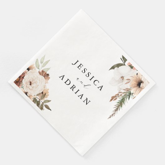 Elegante Bloemen Boho bruiloft Servet (Hoek)