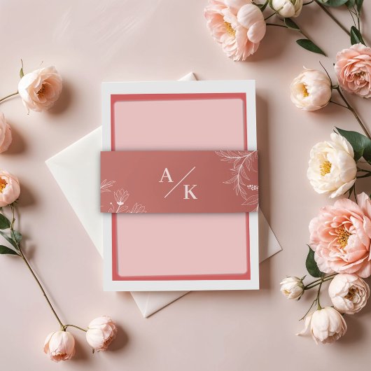 Elegante Bloemen Boho bruiloft Uitnodigingen Wikkel