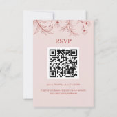 Elegante Bloemen Boho Huwelijk QR-code RSVP Kaartje (Voorkant)