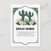 Elegante Bloemen Boho Modern Cactus Baby shower Informatiekaartje (Voorkant)