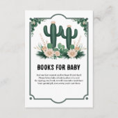 Elegante Bloemen Boho Modern Cactus Baby shower Informatiekaartje (Voorkant)
