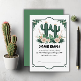 Elegante Bloemen Boho Modern Cactus Baby shower Informatiekaartje