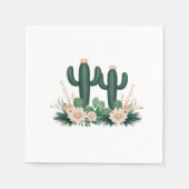 Elegante Bloemen Boho Modern Cactus Baby shower Servet (Voorkant)