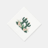 Elegante Bloemen Boho Modern Cactus Baby shower Servet (Hoek)