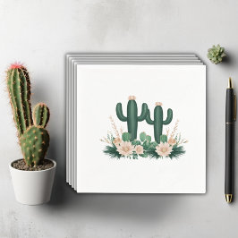Elegante Bloemen Boho Modern Cactus Baby shower Servet