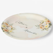 Elegante Bloemen Boho Rustieke Rozen bruiloft rece Papieren Bordje (Gekanteld)