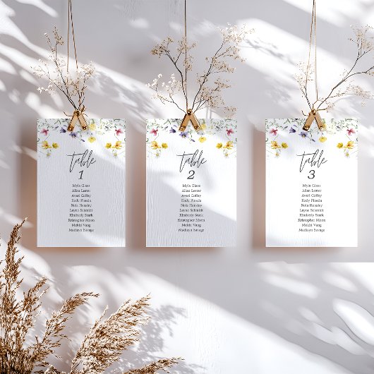 Elegante bloemen Boho Trouwtafel kaart