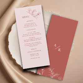 Elegante Bloemen Boho Wedding Menu
