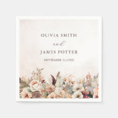 Elegante Bloemen Boho Wedding Party Servetten (Voorkant)