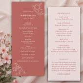 Elegante Bloemen Boho Wedding Programma