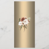Elegante Bloemen Boho Wildbloemen Gouden Bruiloft Menu (Achterkant)