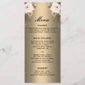 Elegante Bloemen Boho Wildbloemen Gouden Bruiloft Menu (Voorkant)