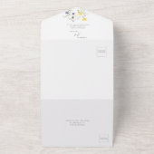 Elegante Bloemen Boho Wildflowers Wedding RSVP All In One Uitnodiging (Buitenkant)