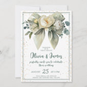 Elegante Bloemen Boog Wedding Kaart (Voorkant)