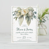 Elegante Bloemen Boog Wedding Kaart (Staand voorkant)