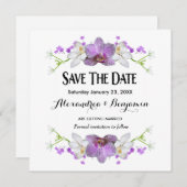 Elegante Bloemen Botanische Bloemen Waterverf Cust Save The Date (Voorkant / Achterkant)