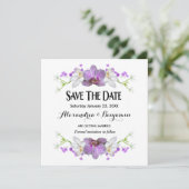 Elegante Bloemen Botanische Bloemen Waterverf Cust Save The Date (Staand voorkant)
