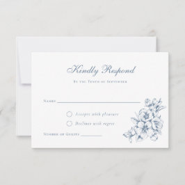 Elegante Bloemen  Botanische Bruiloft RSVP Kaart
