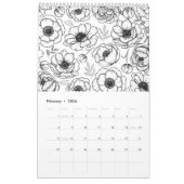 Elegante bloemen botanische geïllustreerd kalender (Feb 2026)