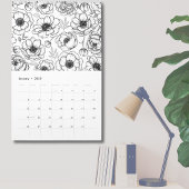 Elegante bloemen botanische geïllustreerd kalender