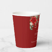 Elegante Bloemen Botanische Kerstfeest Vakantie Papieren Bekers (Rechts)