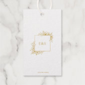 Elegante Bloemen Botanische Lijn Kunst Trouwen Cadeaulabels (Achterkant)