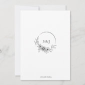 Elegante Bloemen Botanische Lijn Kunst Trouwen Kaart (Achterkant)