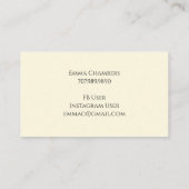 Elegante  Bloemen Botanische Magnolia's Visitekaartje (Achterkant)