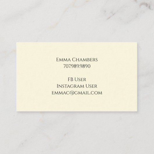 Elegante  Bloemen Botanische Magnolia's Visitekaartje (Achterkant)