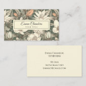 Elegante  Bloemen Botanische Magnolia's Visitekaartje (Voorkant / Achterkant)