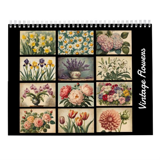 Elegante  Bloemen Botanische Natuur Kalender (Achterkant)