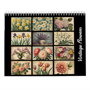 Elegante Bloemen Botanische Natuur Kalender