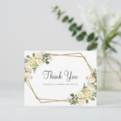 Elegante Bloemen Botanische Rozen Bruiloft Dank u Briefkaart (Staand voorkant)