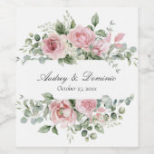 Elegante Bloemen Botanische Rozen Rozen Rustieke b Wijn Etiket (Enkel label)