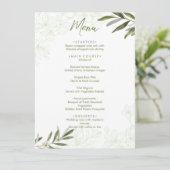 Elegante Bloemen Botanische Salie Groene bruiloft  Menu (Staand voorkant)