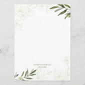 Elegante Bloemen Botanische Salie Groene bruiloft  Menu (Achterkant)