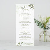 Elegante Bloemen Botanische Salie Groene bruiloft  Menu (Staand voorkant)