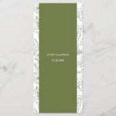 Elegante Bloemen Botanische Salie Groene bruiloft Menu (Achterkant)