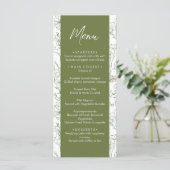 Elegante Bloemen Botanische Salie Groene bruiloft Menu (Staand voorkant)