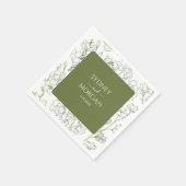 Elegante Bloemen Botanische Salie Groene bruiloft Servet (Hoek)