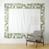 Elegante Bloemen Botanische Tuin Bruiloft Wandkleed (In Situ (horizontaal))