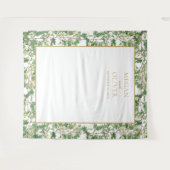 Elegante Bloemen Botanische Tuin Bruiloft Wandkleed (Voorkant (horizontaal))