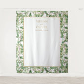 Elegante Bloemen Botanische Tuin Bruiloft Wandkleed (Voorkant)