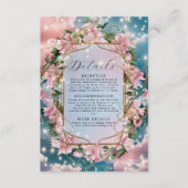 Elegante Bloemen Bouquet Rosy Wedding Informatiekaartje (Voorkant)